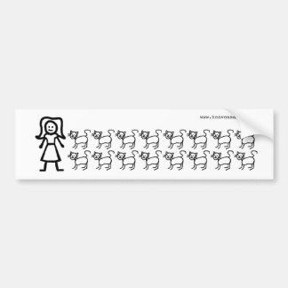 Autocollant De Voiture Madame folle de chat - adhésif pour pare-chocs