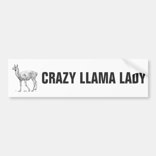 Autocollant De Voiture Madame folle de lama (Devant)