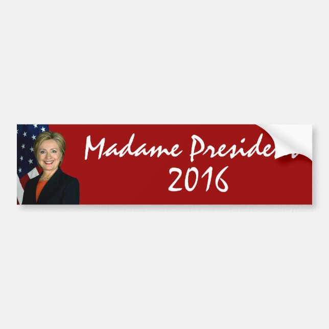 Autocollant De Voiture Madame le président 2016 de Hillary Clinton (Devant)