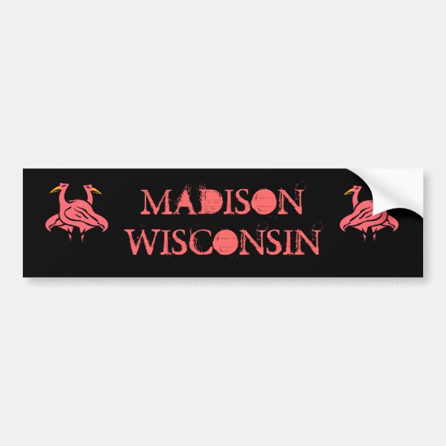 AUTOCOLLANT DE VOITURE MADISON LE WISCONSIN ET ADHÉSIFS POUR PARE-CHOCS (Devant)