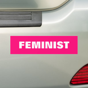 Autocollant De Voiture magenta blanc "féministe", fuchsia, rose chaud Voi