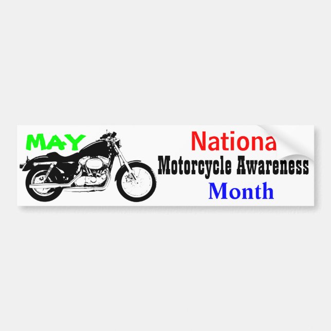 Autocollant De Voiture Mai - mois national de conscience de moto (Devant)