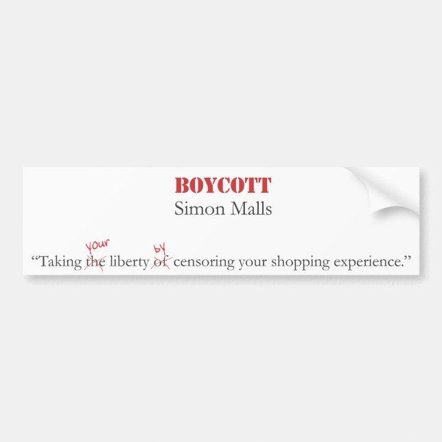 Autocollant De Voiture Mails de Simon de boycott (Devant)
