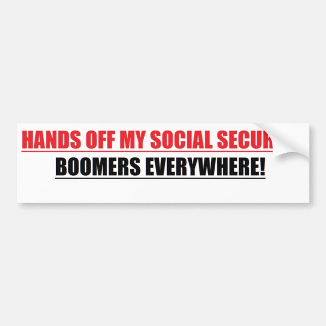 AUTOCOLLANT DE VOITURE MAINS DE MES BOOMERS DE SÉCURITÉ SOCIALE PARTOUT (Devant)