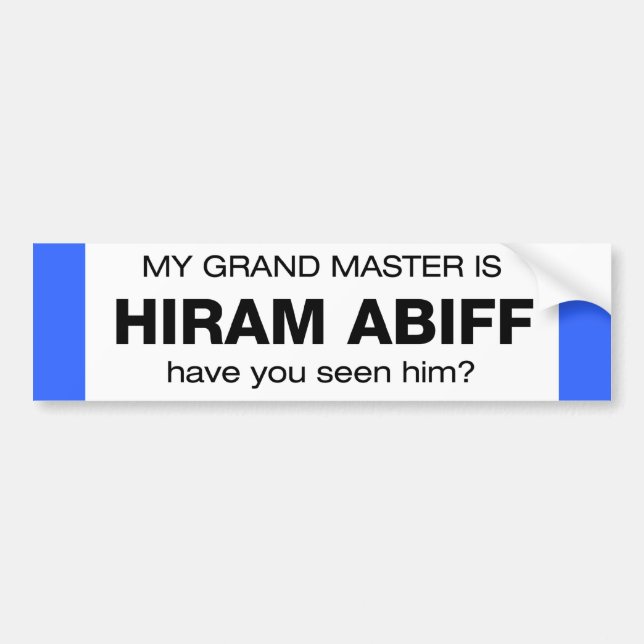 Autocollant De Voiture Maître grand Hiram Abiff (Devant)