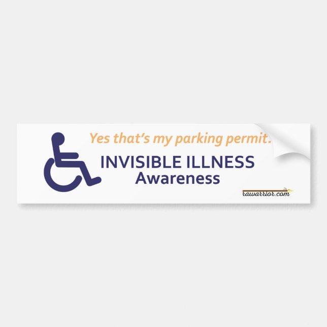 Autocollant De Voiture Maladie invisible de fauteuil roulant (Devant)
