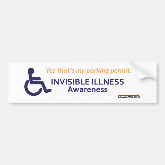 Autocollant De Voiture Maladie invisible de fauteuil roulant (Devant)