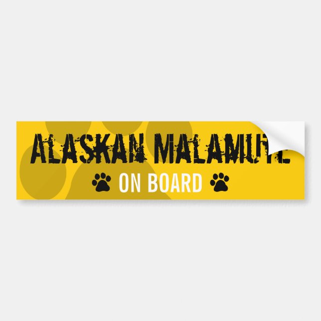 Autocollant De Voiture Malamute d'Alaska à bord (Devant)