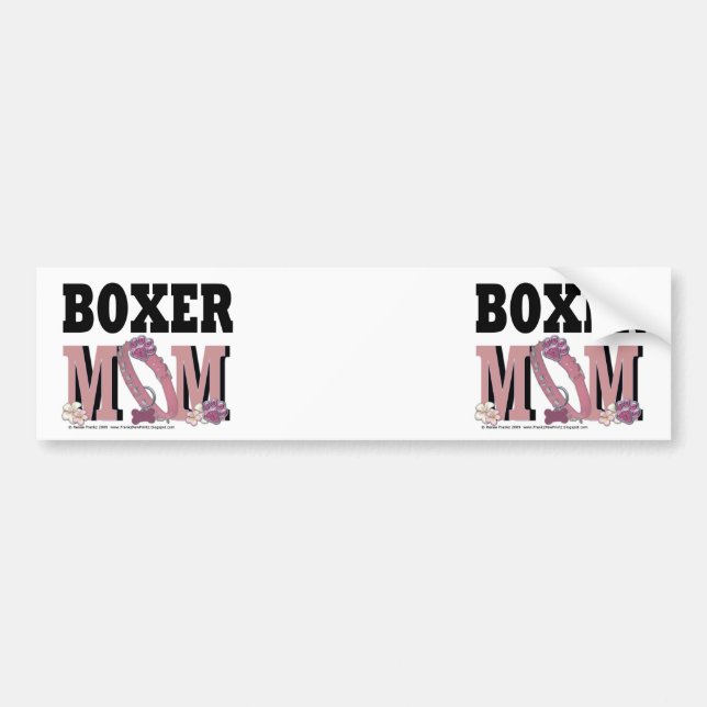 Autocollant De Voiture MAMAN de boxeur (Devant)