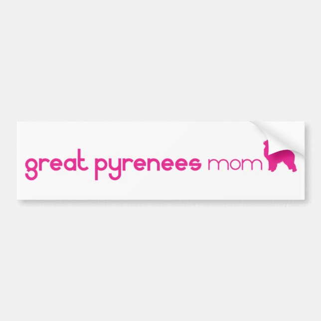 Autocollant De Voiture Maman de Grands Pyrénées (Devant)
