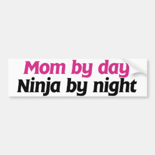 Autocollant De Voiture Maman par Jour Ninja par Nuit