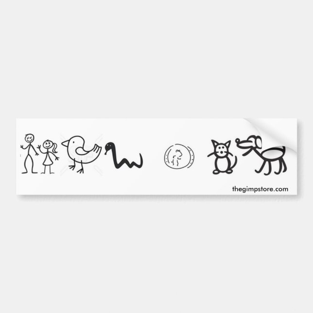 Autocollant De Voiture Man_women_animals_bumpersticker (Devant)