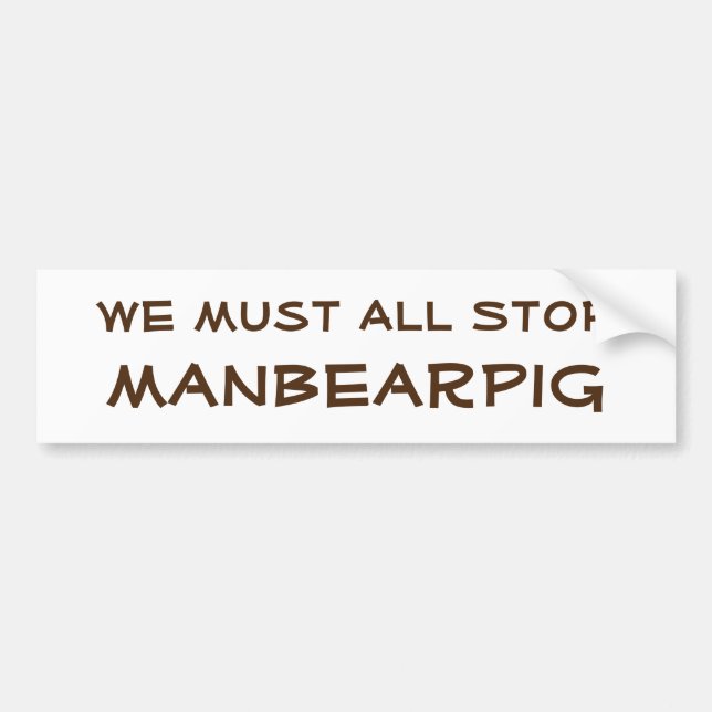 Autocollant De Voiture ManBearPig (Devant)