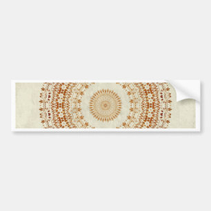 Autocollant De Voiture Mandala de Désir en Jaune doré