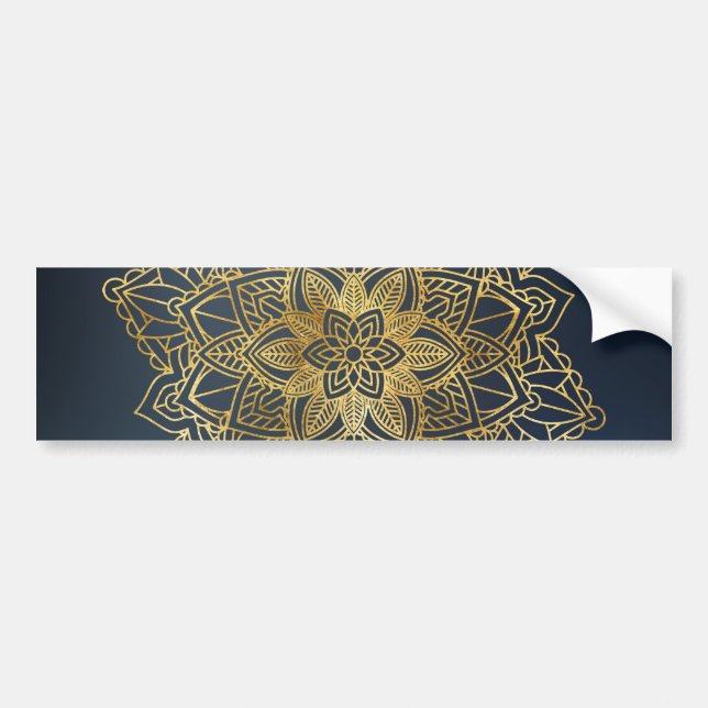 Autocollant De Voiture Mandala d'or (Devant)