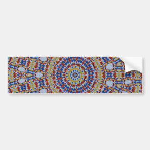 Autocollant De Voiture Mandala jaune bleu