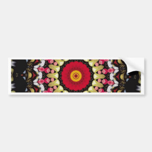 Autocollant De Voiture Mandala noir et rouge magique