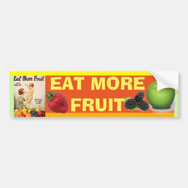 Autocollant De Voiture MANGER PLUS de sticker pare-chocs FRUIT (Devant)