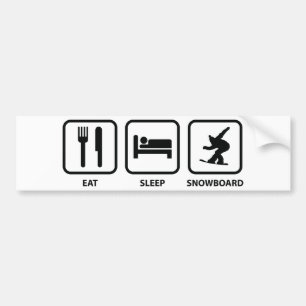 Autocollant De Voiture Manger Sleep Snowboard