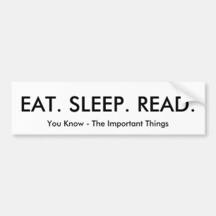 Autocollant De Voiture Mangez, dormez, lisez Bumpersticker