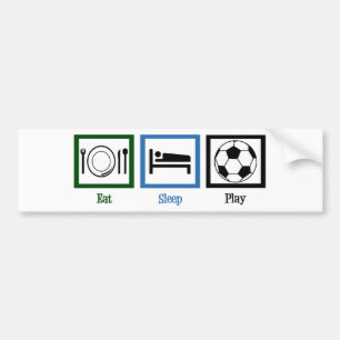 Autocollant De Voiture Mangez le football de jeu de sommeil