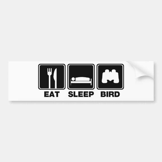 Autocollant De Voiture Mangez l'oiseau de sommeil (les poubelles) (Devant)
