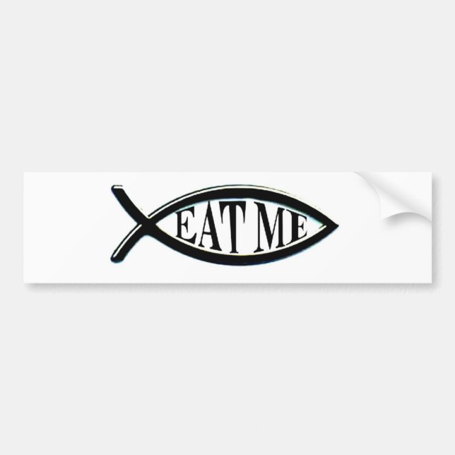 Autocollant De Voiture Mangez-moi adhésif pour pare-chocs de poissons (Devant)