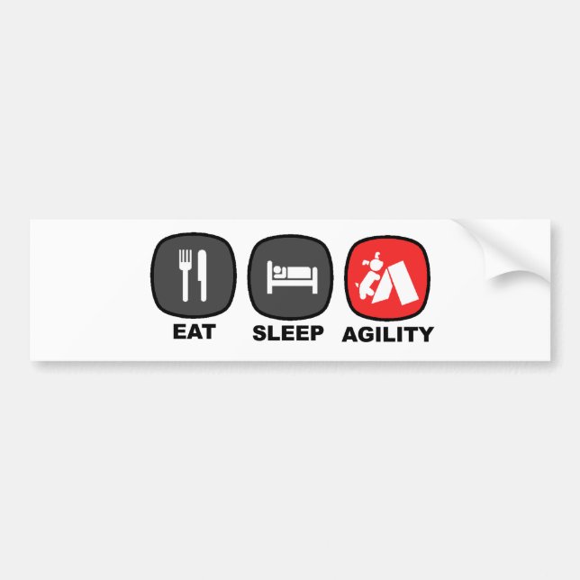 Autocollant De Voiture Mangez. Sommeil. Agilité. Rouge (Devant)