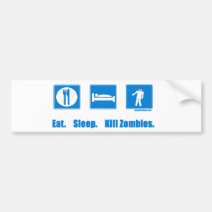 Autocollant De Voiture Mangez. Sommeil. Zombis de mise à mort