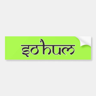 Autocollant De Voiture Mantra SO HUM - contour noir et blanc plat