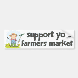 Autocollant De Voiture Marché 1 d'agriculteurs de soutien