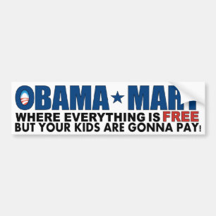 Autocollant De Voiture Marché d'Obama - où tout est libre !
