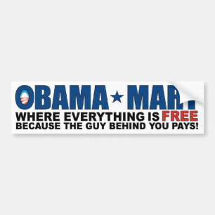 Autocollant De Voiture Marché d'Obama - où tout est libre !