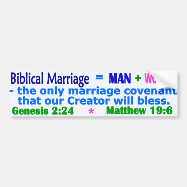 Autocollant De Voiture Mariage biblique (Devant)