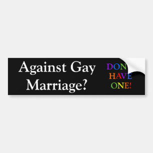 Autocollant De Voiture Mariage homosexuel ? ? ?