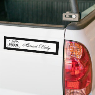 Autocollant De Voiture Mariage Rose noir Calligraphie
