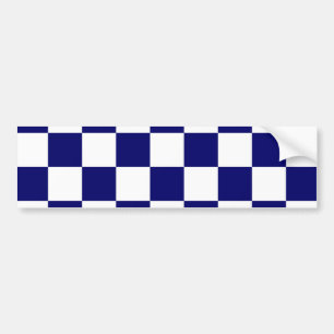 Autocollant De Voiture Marine Checkered et blanc