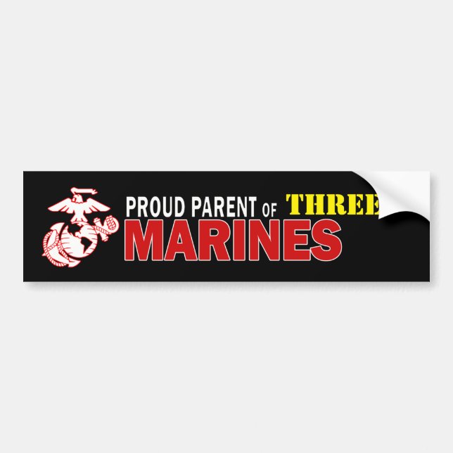 Autocollant De Voiture Marines fières noires de multiple de parent (Devant)