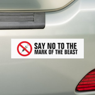 AUTOCOLLANT DE VOITURE MARQUE ANTI-VAX DE LA BÊTE - CHRÉTIEN