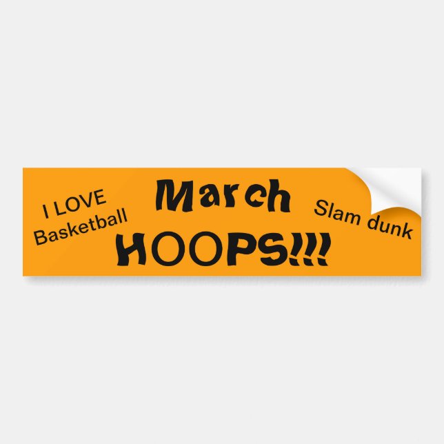 Autocollant De Voiture Mars HOOPS Love Basketball Sticker (Devant)