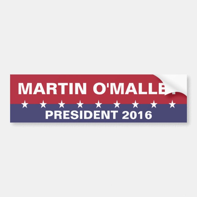 Autocollant De Voiture MARTIN O'MALLEY à la présidence 2016 (Devant)