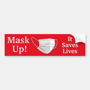 Autocollant De Voiture Mask Up! Ça sauve des vies