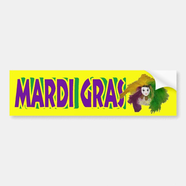 Autocollant De Voiture Masque d'Indien de mardi gras (Devant)
