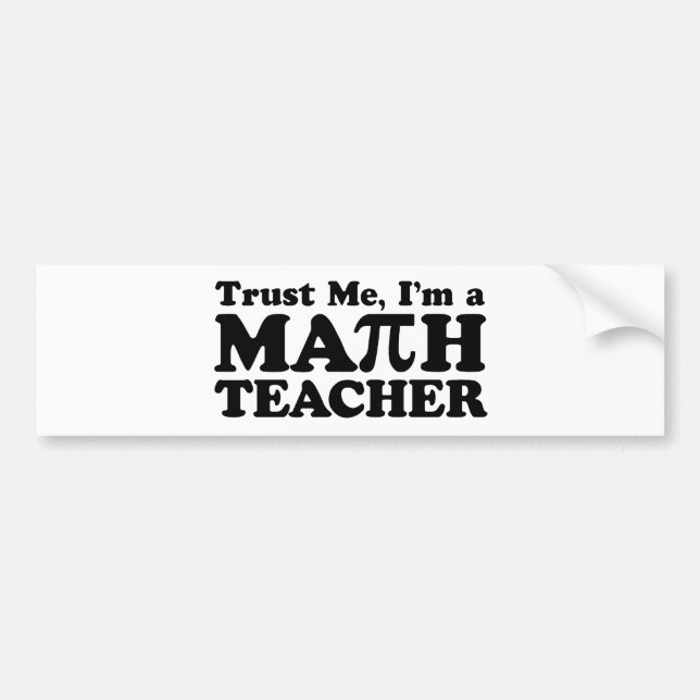 Autocollant De Voiture Math Teacher (Devant)