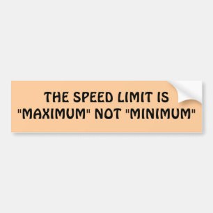 Autocollant De Voiture Maximum ou minimum de limitation de vitesse ?