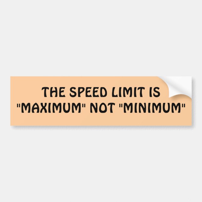 Autocollant De Voiture Maximum ou minimum de limitation de vitesse ? (Devant)