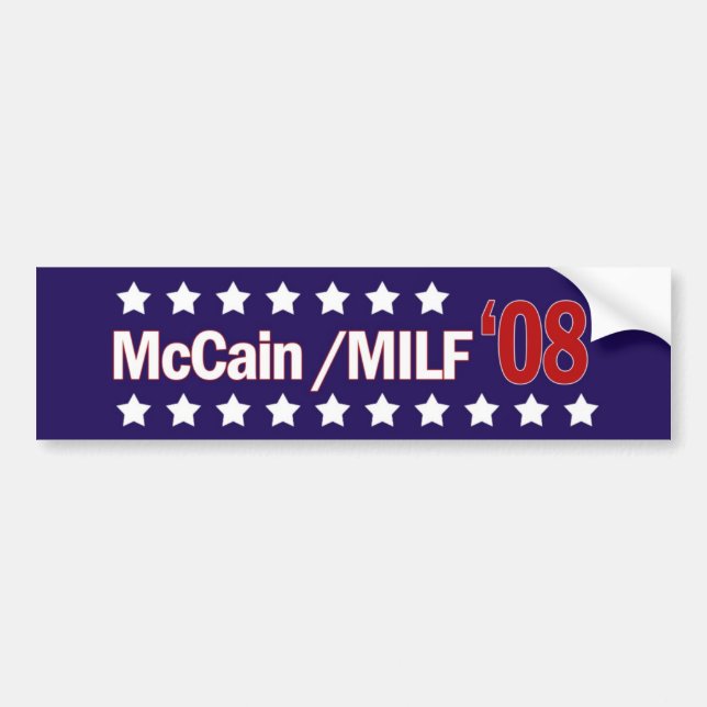Autocollant De Voiture McCain MILF 08 (Devant)