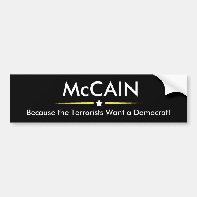 Autocollant De Voiture McCAIN pour le Président adhésif pour pare-chocs (Devant)