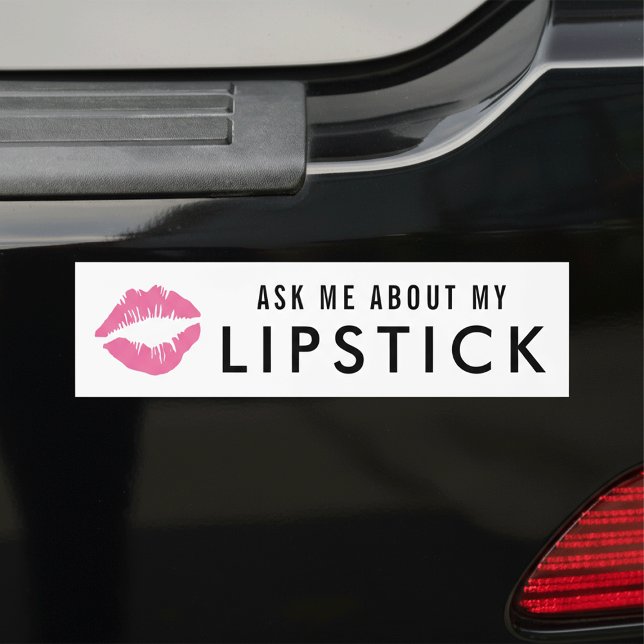Autocollant De Voiture Me Demander Mon Lipstick | Distributeur de produit (Créateur téléchargé)