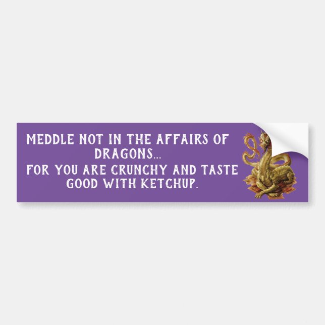 Autocollant De Voiture Meddle Pas Dans Les Affaires Des Dragons (Devant)